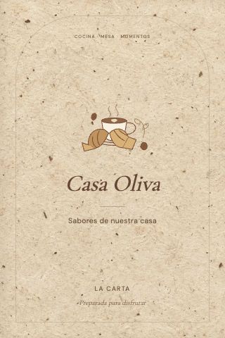 Modelo Cafetería de la carta de demostración Casa Oliva